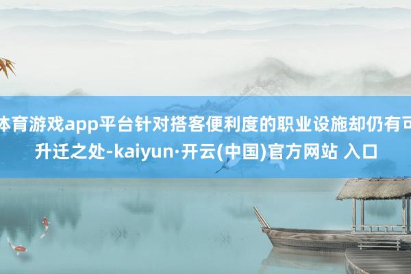 体育游戏app平台针对搭客便利度的职业设施却仍有可升迁之处-kaiyun·开云(中国)官方网站 入口