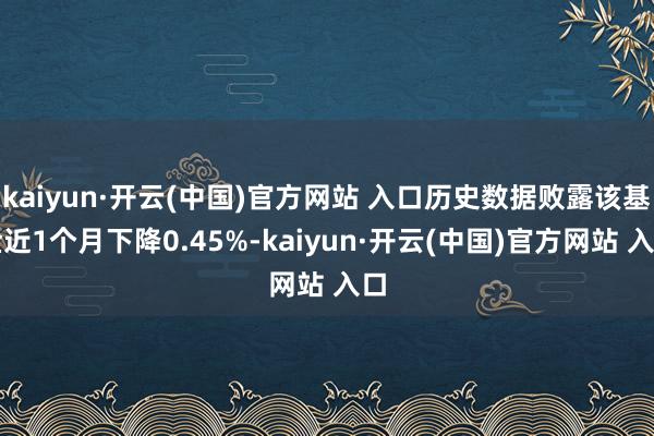 kaiyun·开云(中国)官方网站 入口历史数据败露该基金近1个月下降0.45%-kaiyun·开云(中国)官方网站 入口