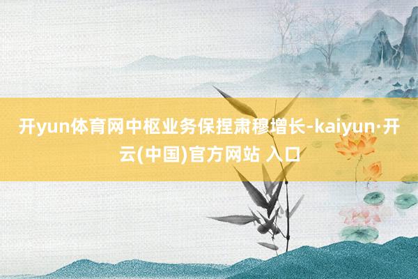 开yun体育网中枢业务保捏肃穆增长-kaiyun·开云(中国)官方网站 入口